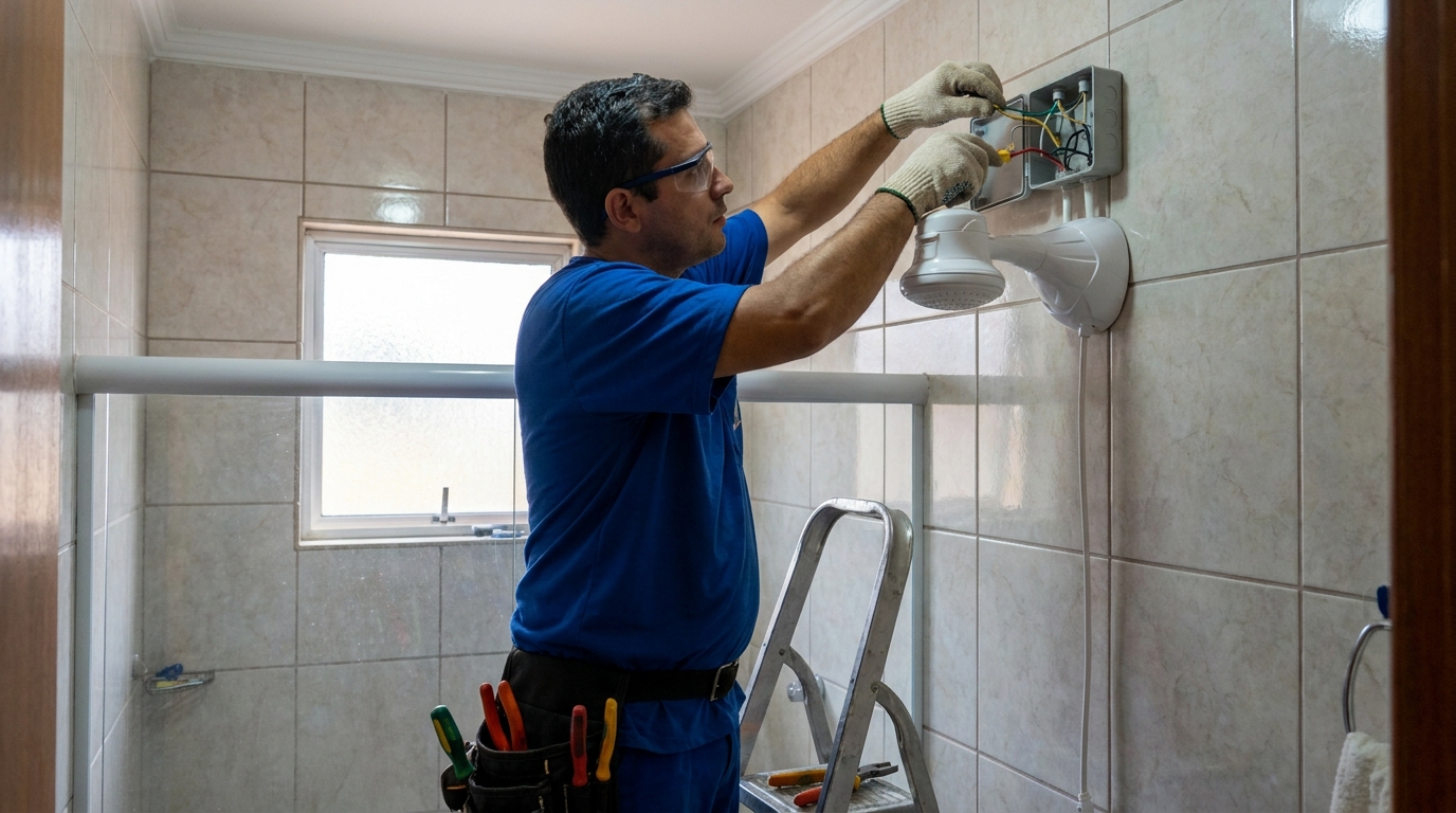 Instalacao de chuveiro eletrico profissional em Taubaté‑SP