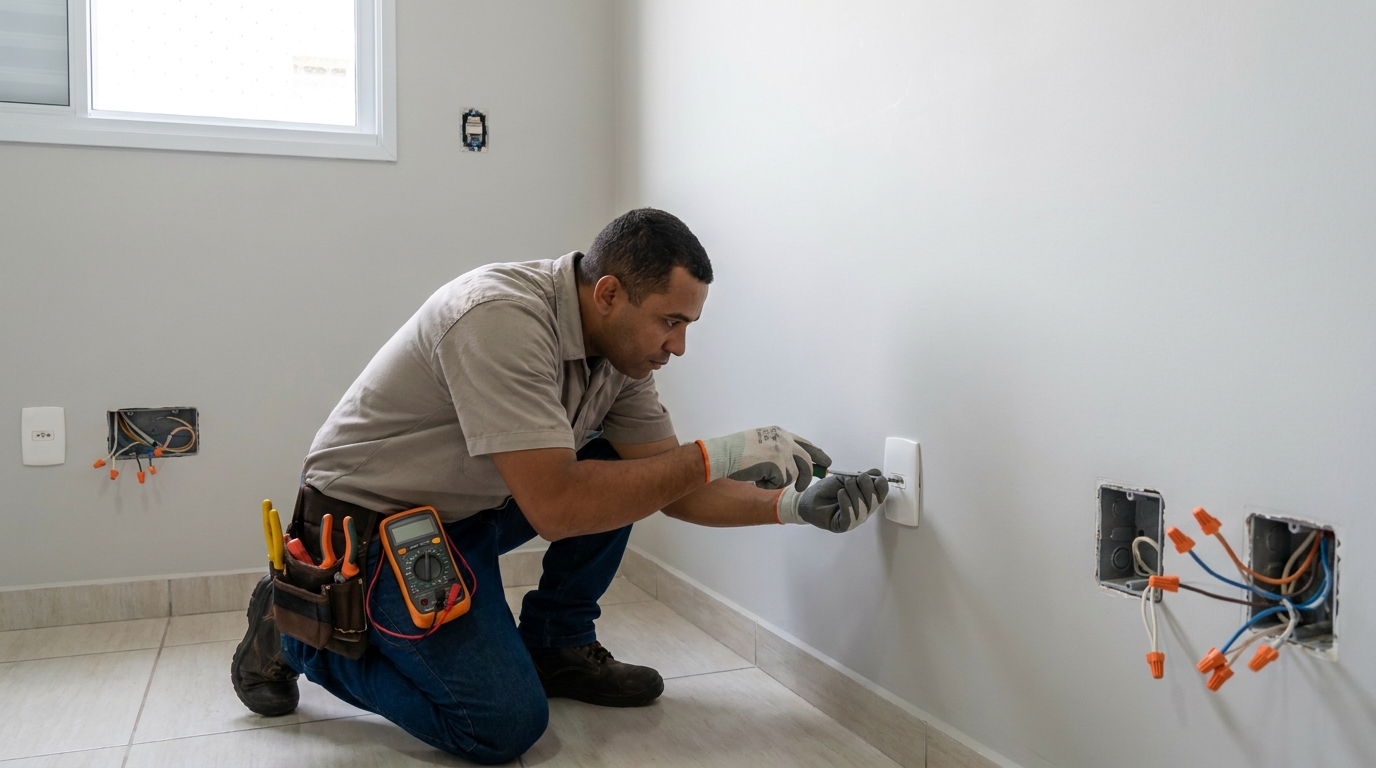 Instalacao de tomada e interruptor em Taubaté‑SP