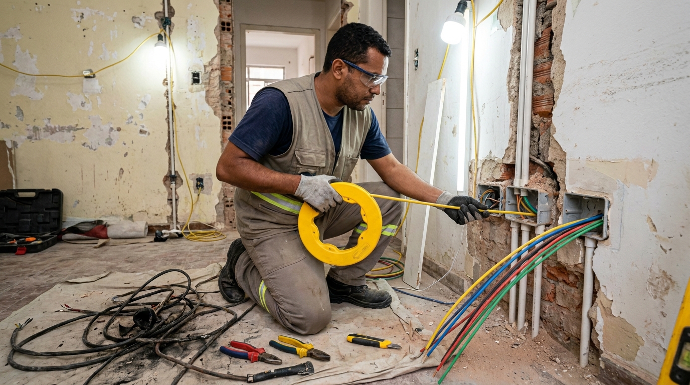 Troca de fiacao eletrica profissional em Taubaté‑SP